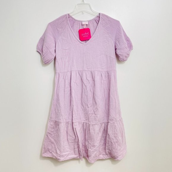 Isabel Maternity Women's Dress Small Short Sleeve Purple Gauzy Ingrid & Isabel - Picture 3 of 9